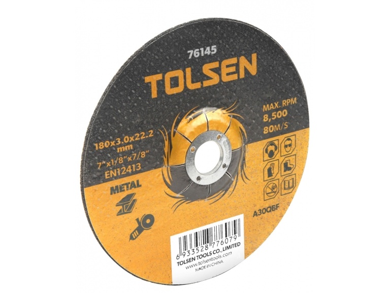 DISCO C/METAL TOLSEN C/DEP. 180x3.0x22.2 mm